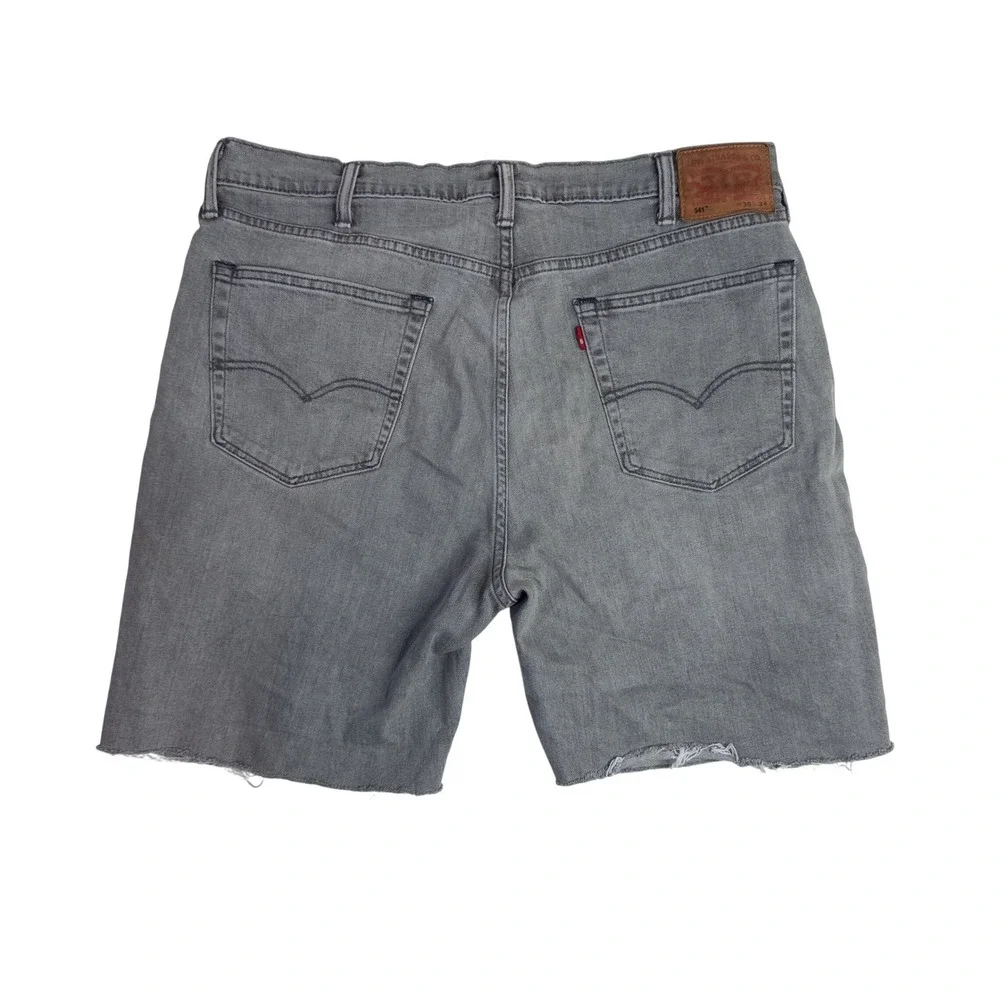 Levi's 541 Athletic Taper Shorts Mens 38 Gray Good Raw Hem Cut Off Denim